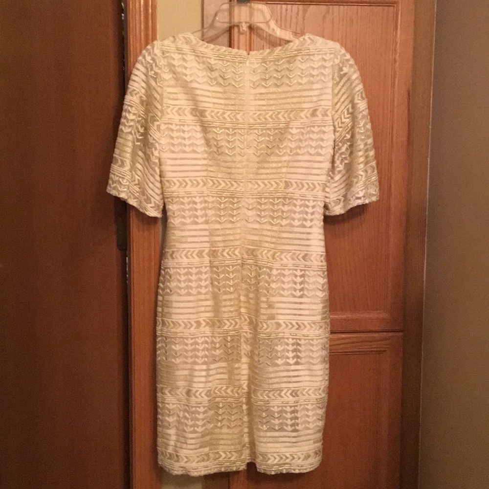 Cream and gold metallic dress - Picture 2 of 5
